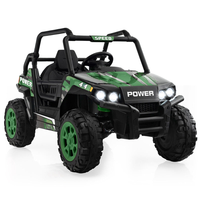 Load image into Gallery viewer, Electric Off-Road UTV Ride-On Truck for Kids with Remote Control, LED Lights, and Music - Green
