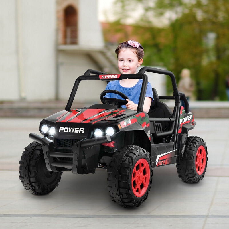 Load image into Gallery viewer, Electric Off-Road UTV Ride-On Truck for Kids with Remote Control, LED Lights, and Music - Red
