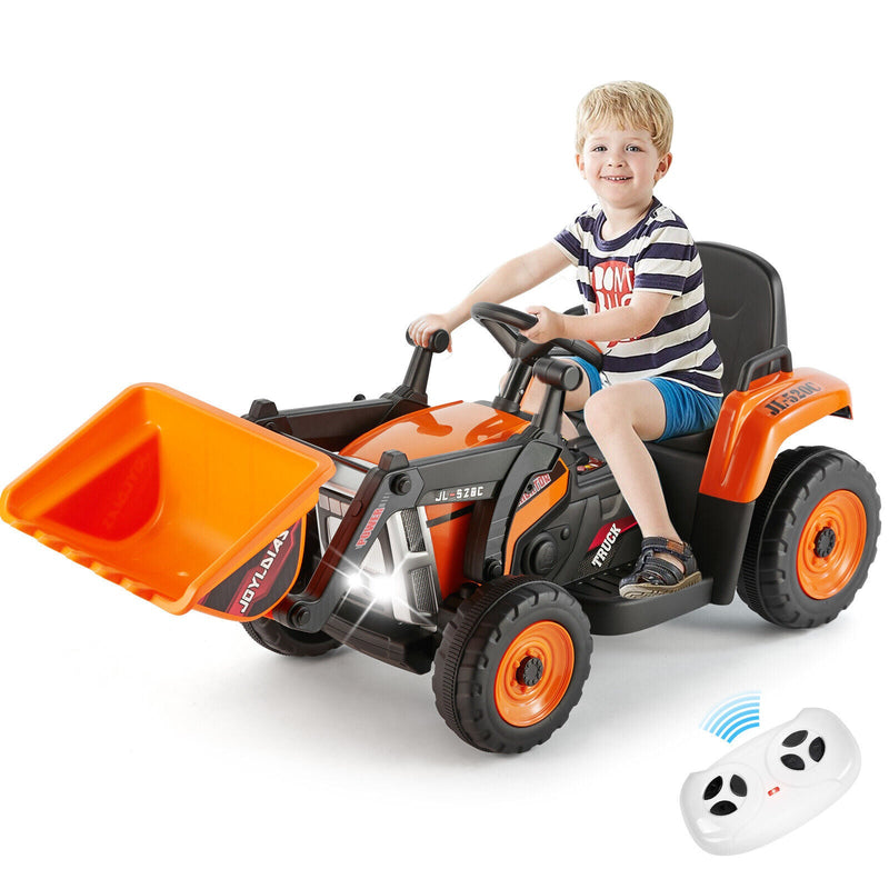 Load image into Gallery viewer, Electric Orange Ride-On Excavator Truck with Music, Lights, and Remote Control - 12V, 3 Speeds
