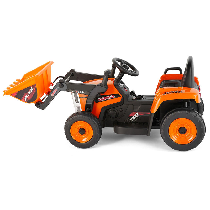 Load image into Gallery viewer, Electric Orange Ride-On Excavator Truck with Music, Lights, and Remote Control - 12V, 3 Speeds
