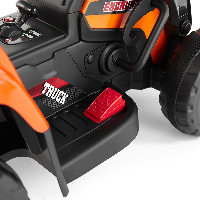 Load image into Gallery viewer, Electric Orange Ride-On Excavator Truck with Music, Lights, and Remote Control - 12V, 3 Speeds
