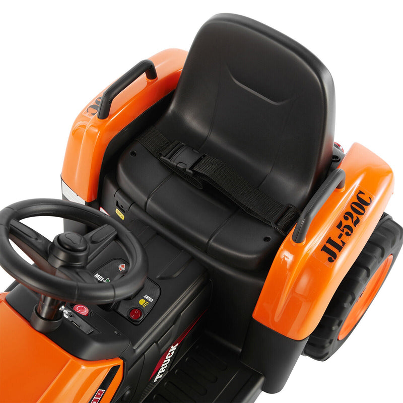 Load image into Gallery viewer, Electric Orange Ride-On Excavator Truck with Music, Lights, and Remote Control - 12V, 3 Speeds
