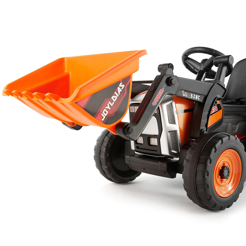 Load image into Gallery viewer, Electric Orange Ride-On Excavator Truck with Music, Lights, and Remote Control - 12V, 3 Speeds
