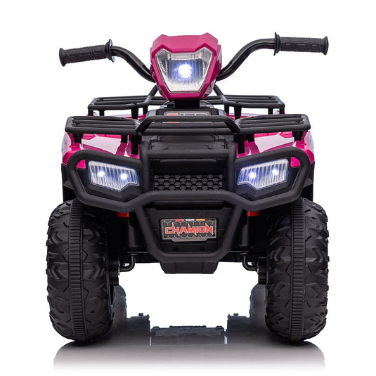 Electric Pink 4-Wheeler Quad for Kids with MP3 and Headlights - 2 Speeds