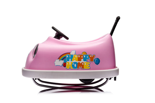 Electric Pink Bumper Car for Kids with Remote Control - 12V Toddler Vehicle