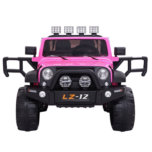 Electric Pink Jeep for Kids with Remote Control and Rechargeable Battery - 4 mph Speed