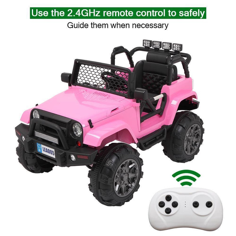 Load image into Gallery viewer, Electric Pink Ride-On Car for Kids with 3 Speeds and Remote Control - 12V Powered, 4 Wheels
