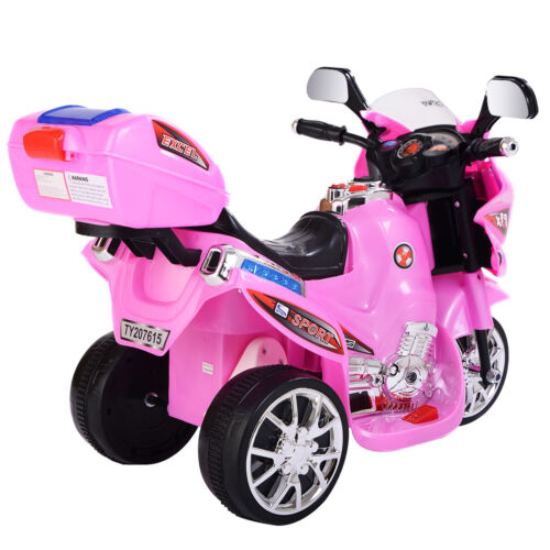 Load image into Gallery viewer, Electric Pink Ride-On Motorcycle for Kids - 3 Wheels, Battery Powered Toy Bike
