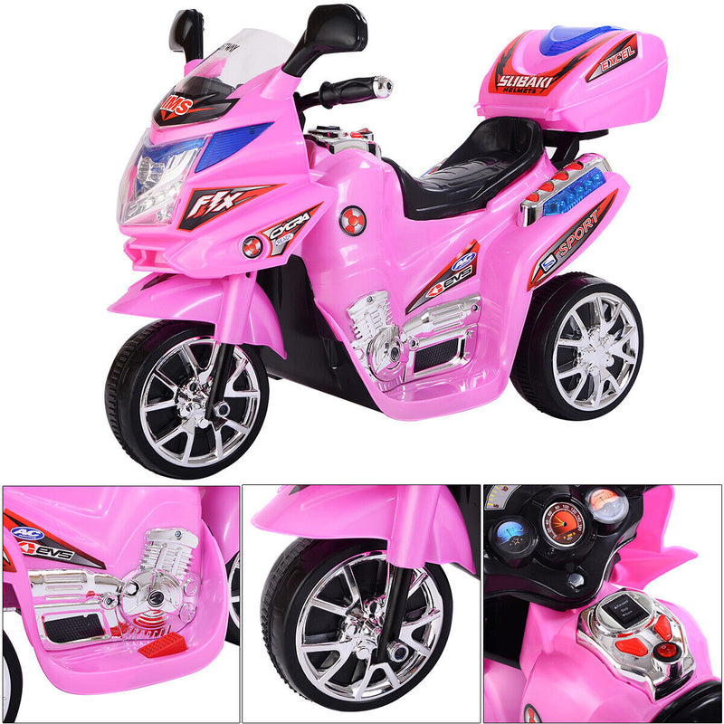 Load image into Gallery viewer, Electric Pink Ride-On Motorcycle for Kids - 3 Wheels, Battery Powered Toy Bike
