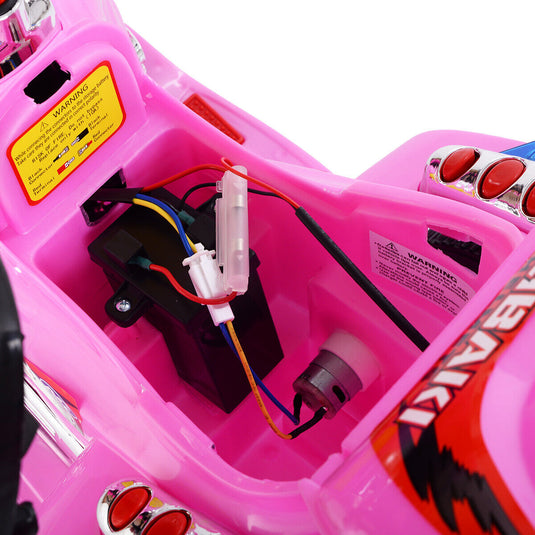 Electric Pink Ride-On Motorcycle for Kids - 3 Wheels, Battery Powered Toy Bike