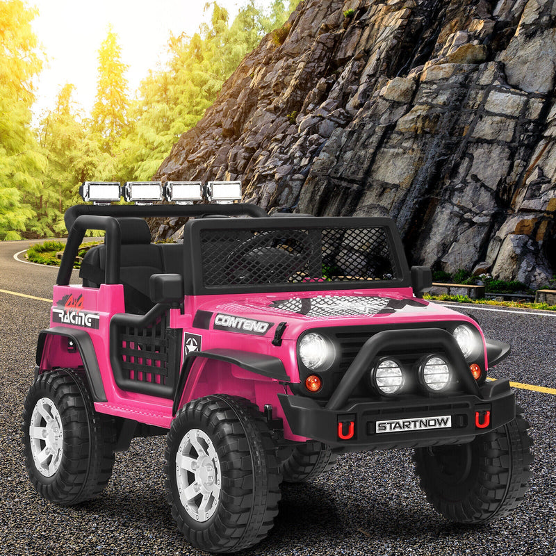 Load image into Gallery viewer, Electric Pink Ride On Truck for Kids with Remote Control &amp; Lights - 12V
