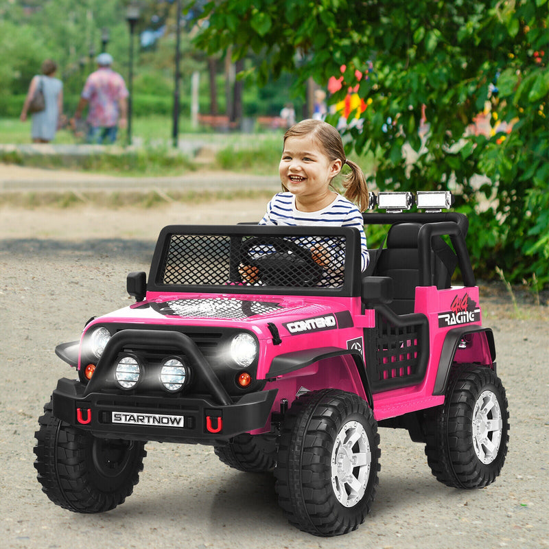 Load image into Gallery viewer, Electric Pink Ride On Truck for Kids with Remote Control &amp; Lights - 12V
