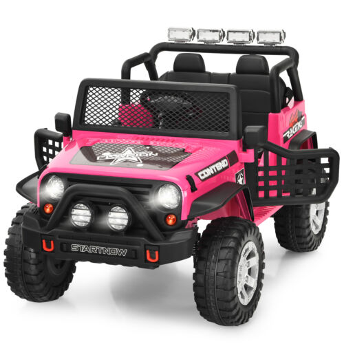 Load image into Gallery viewer, Electric Pink Ride-On Truck for Kids with Remote Control and Lights - 12V
