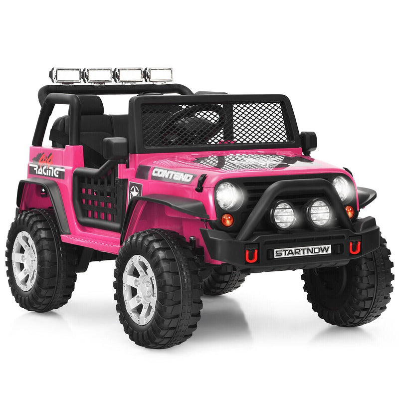 Load image into Gallery viewer, Electric Pink Ride-On Truck for Kids with Remote Control and Lights - 12V
