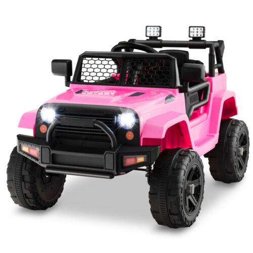 Electric Pink Ride-On Truck for Kids with Remote Control, Music, and Lights