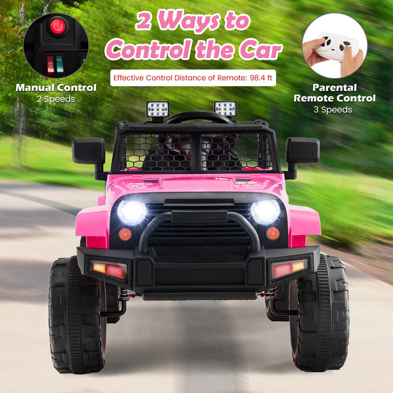 Load image into Gallery viewer, Electric Pink Ride-On Truck for Kids with Remote Control, Music, and Lights
