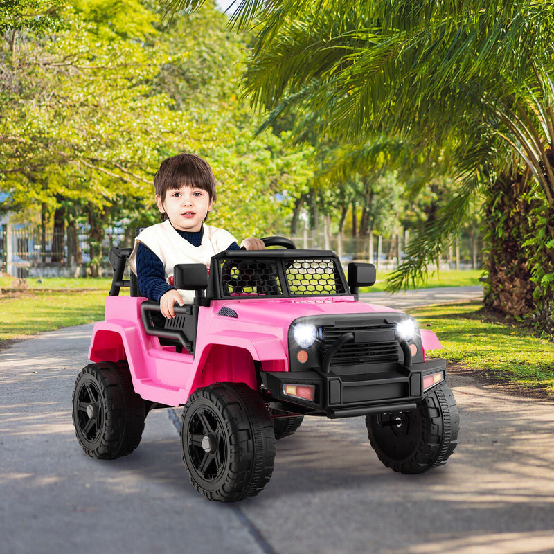 Load image into Gallery viewer, Electric Pink Ride-On Truck for Kids with Remote Control, Music, and Lights
