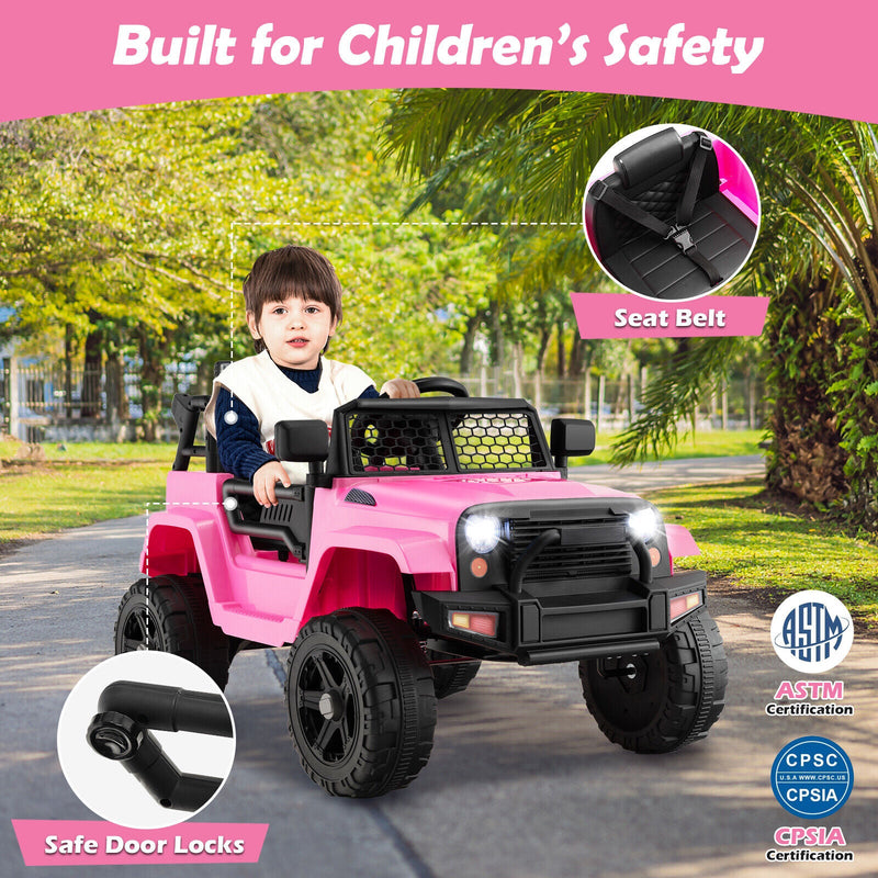 Load image into Gallery viewer, Electric Pink Ride-On Truck for Kids with Remote Control, Music, and Lights
