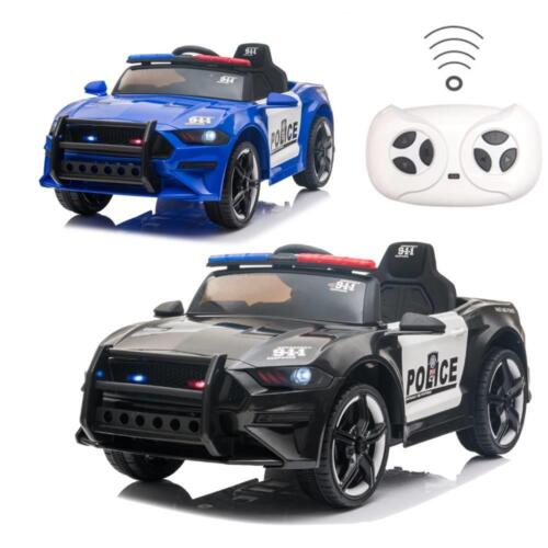 Electric Police Car Kids Ride On SUV Toy with Remote Control, Siren, and Flashing Lights - 12V