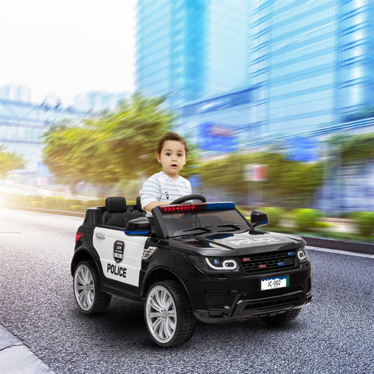 Electric Police Truck SUV for Kids with Siren, Music, LED Lights, and Remote Control - 12V