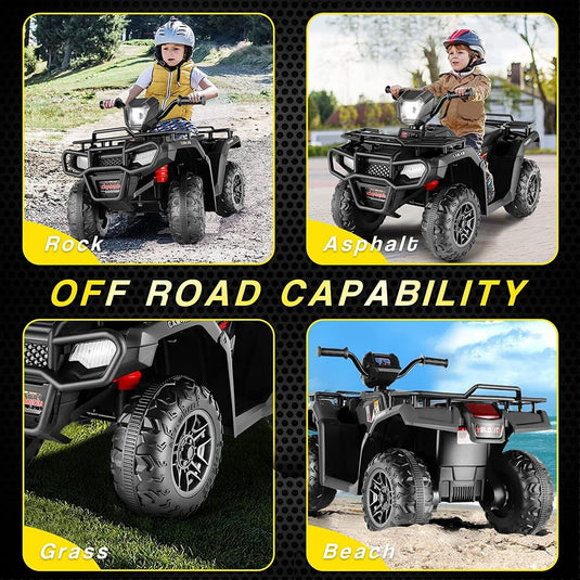 Electric Powered Kids ATV Car for Ages 2-9: 4-Wheeler Toy Truck with AUX Connection