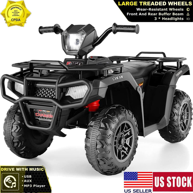Load image into Gallery viewer, Electric Powered Kids ATV Car Toy Truck for Ages 2-9 - 4-Wheeler in Sleek Black Design
