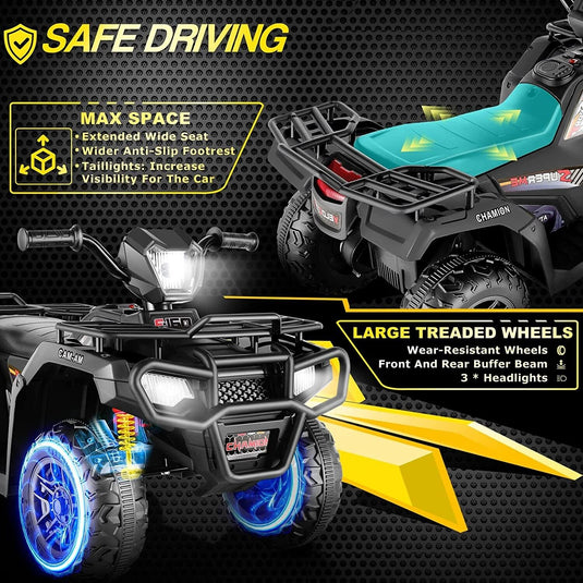 Electric Ride-On ATV Car for Kids Ages 2-9 with Music and 4-Wheel Drive