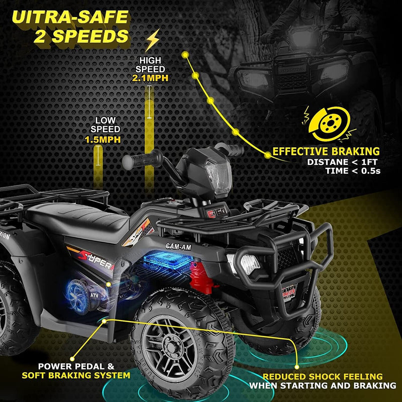 Load image into Gallery viewer, Electric ATV Quad for Kids with 12V Battery, LED Lights, AUX and USB Inputs
