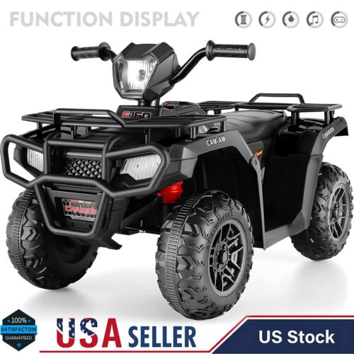 Electric Powered Kids ATV Car Toy Truck for Ages 2-9 - 4-Wheeler in Sleek Black Design