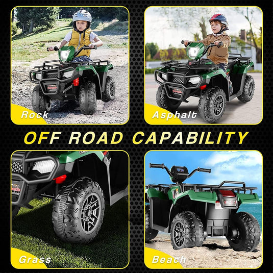 Electric Quad ATV for Kids 3-9 Years - 12V Battery Powered 4-Wheeler Truck