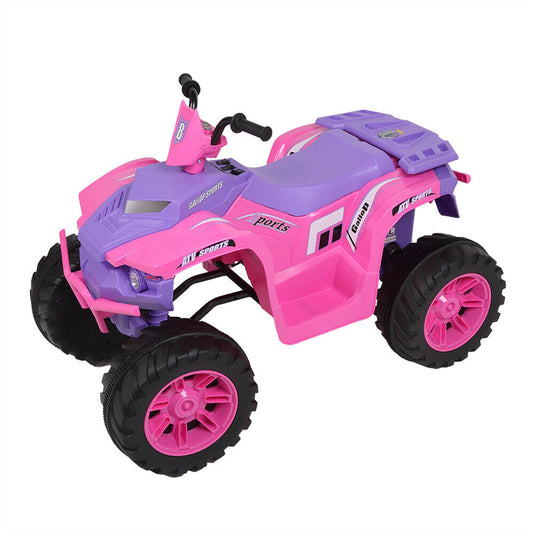 Electric Quad Car Toy for Kids with LED Headlights and Horn - 12V Ride-On ATV 4 Wheeler