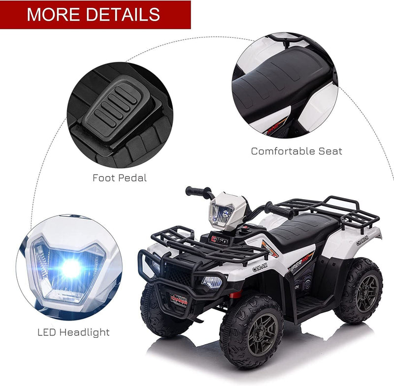 Load image into Gallery viewer, 12V Battery Powered Kids Quad ATV Toy with LED Headlights
