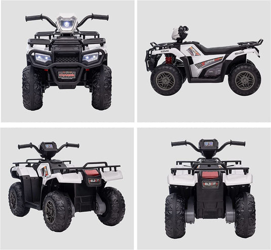 12V Battery Powered Kids Quad ATV Toy with LED Headlights