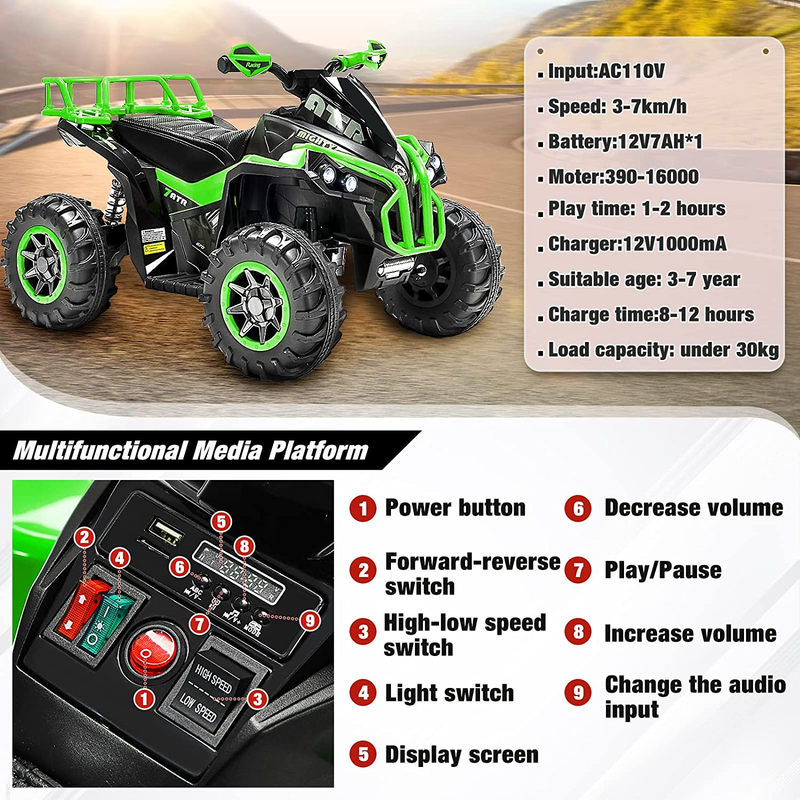 Load image into Gallery viewer, Electric Quad Vehicle for 3-7 Year Olds: The Perfect ATV Toy for Kids!
