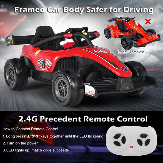 Electric Racing Truck for Kids with 2 Speeds, Remote Control, MP3 Player, and Lights - 12V