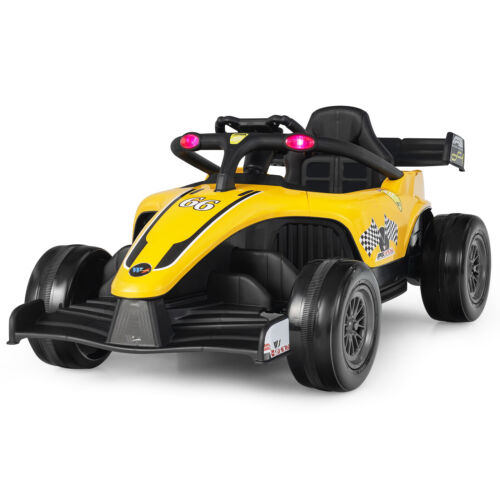 Load image into Gallery viewer, Electric Racing Truck for Kids with 2 Speeds, Remote Control, MP3 Player, and Lights - Yellow
