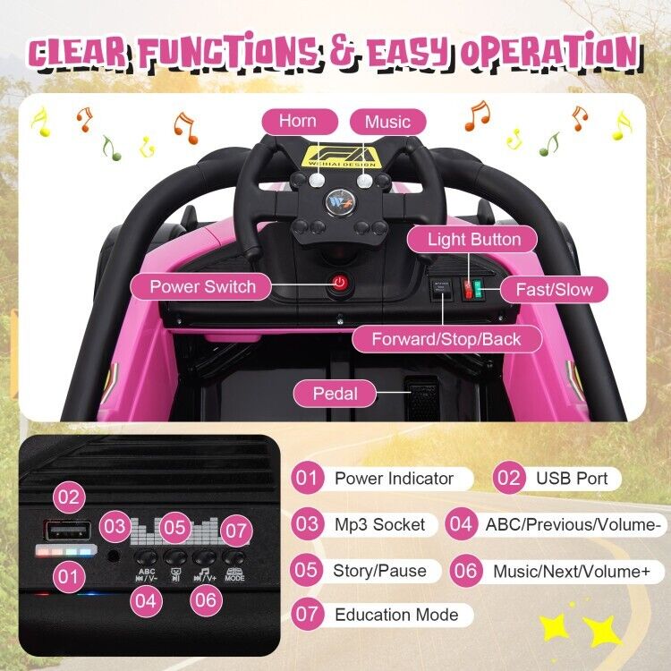 Load image into Gallery viewer, Electric Racing Truck for Kids with Remote &amp; Manual Control and Lights - 12V Girls&#39; Ride-On Toy
