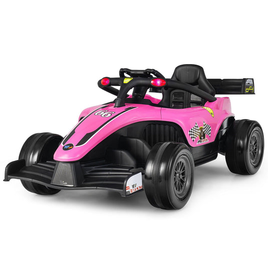 Electric Racing Truck for Kids with Remote Control, MP3 Player, and Lights - Pink (12V)