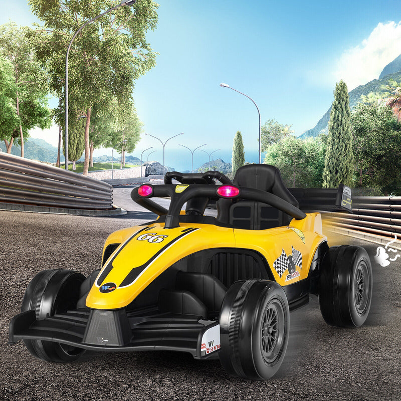 Load image into Gallery viewer, Electric Racing Truck for Kids with Remote Control, MP3 Player, and Lights - Yellow
