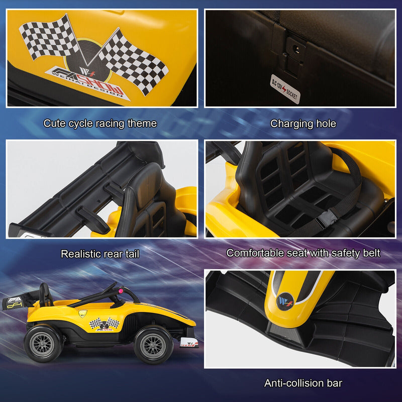 Load image into Gallery viewer, Electric Racing Truck for Kids with Remote Control, MP3 Player, and Lights - Yellow
