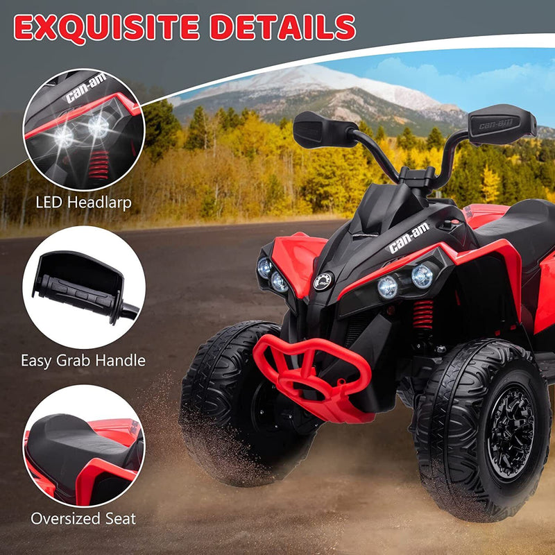 Load image into Gallery viewer, Electric Ride-On ATV Quad Car for Kids with MP3 Player and 4WD - Red
