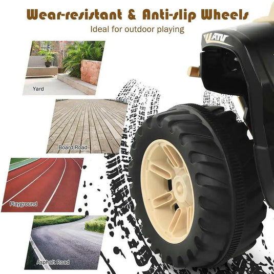 Electric Ride-On ATV Quad for Kids with LED Lights, Music, and Headlights