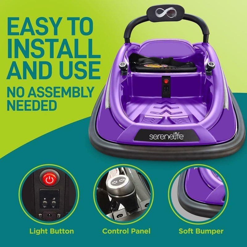 Load image into Gallery viewer, Electric Ride-On Bumper Car for Kids with Remote Control - Purple
