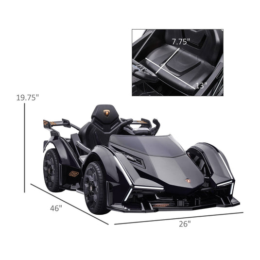Electric Ride-on Car for Kids 3-6 Years with Remote Control and Suspension - Black