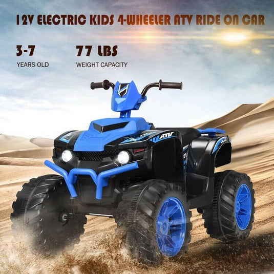 Electric Ride-On Car for Kids with 2 Speeds, MP3 Player, LED Lights, and Treaded Tires - 12V