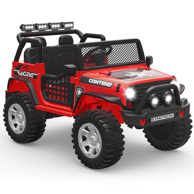 Load image into Gallery viewer, 12V Electric Jeep Toy Car for Kids with LED Lights, MP3 Player, and Remote Control - Perfect Gift for Boys and Girls
