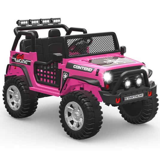 12V Electric Jeep Toy Car for Kids with LED Lights, MP3 Player, and Remote Control - Perfect Gift for Boys and Girls