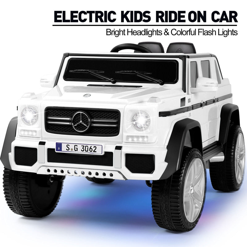 Load image into Gallery viewer, Electric Ride-On Car for Kids with Music, LED Lights, and Remote Control - 3 Speeds - White
