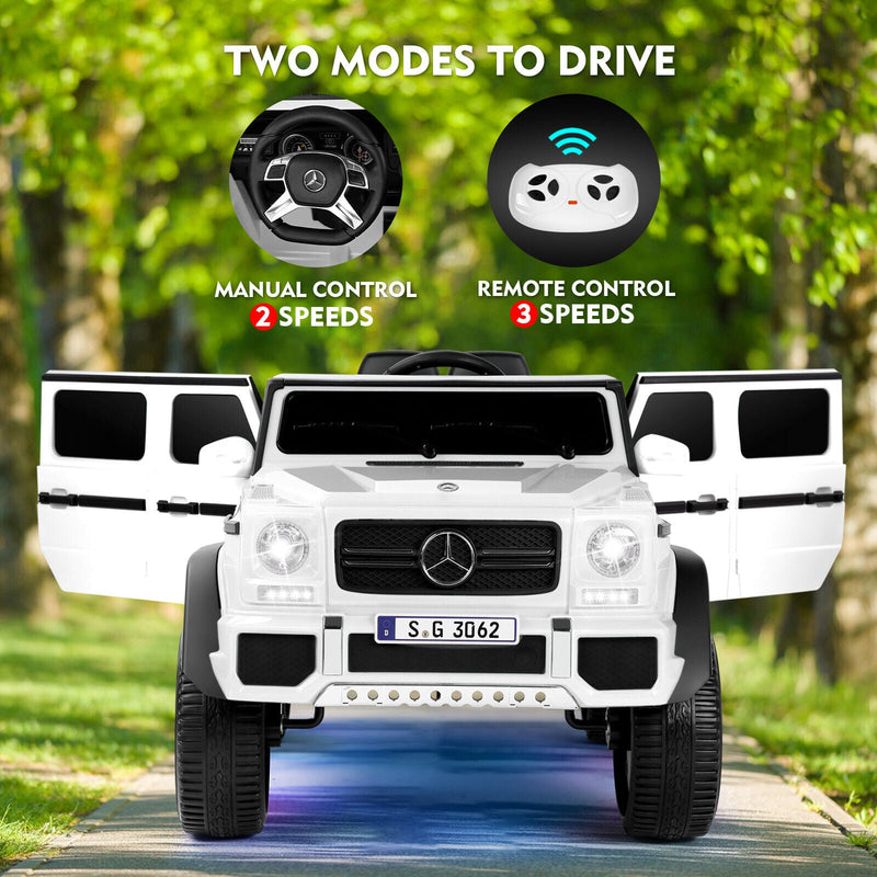 Load image into Gallery viewer, Electric Ride-On Car for Kids with Music, LED Lights, and Remote Control - 3 Speeds - White
