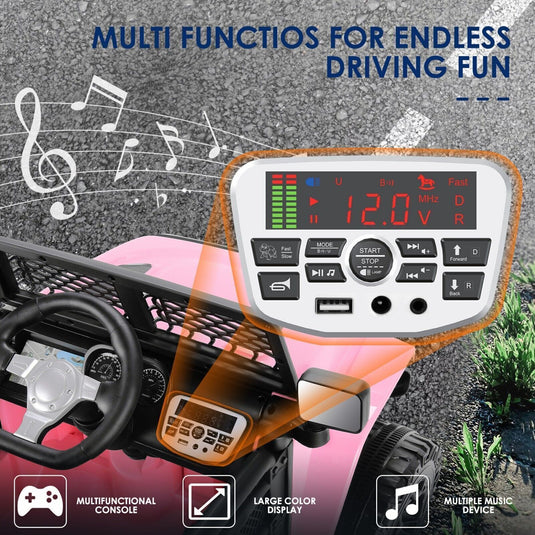 12V Electric Ride-On Car Trucks for Kids with Remote Control, MP3 & LED Lights